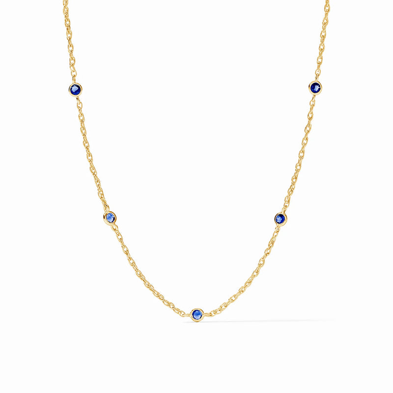 Julie Vos Delicate Station Sapphire Blue Necklace