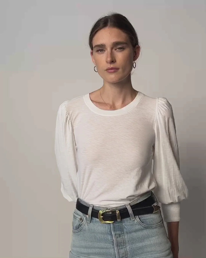 Nation LTD Loren Smocked Peasant Tee Final Clearance