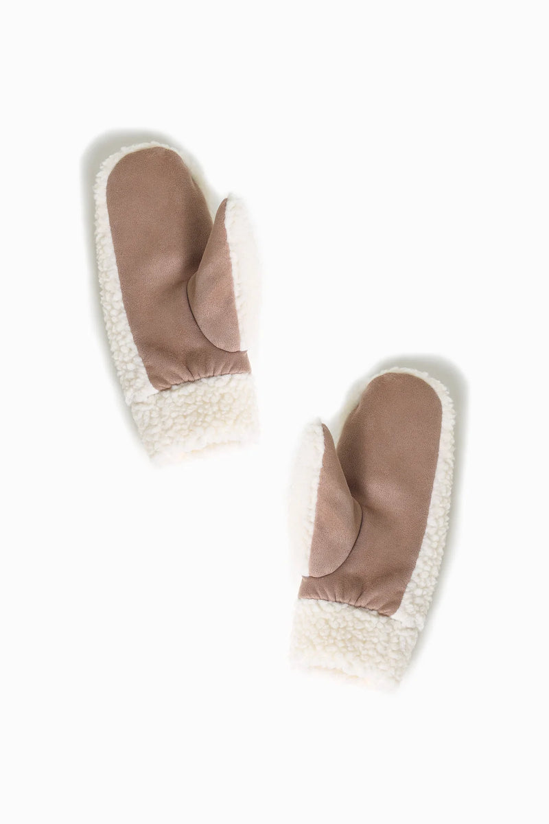 Look by M Faux Sherpa Mittens
