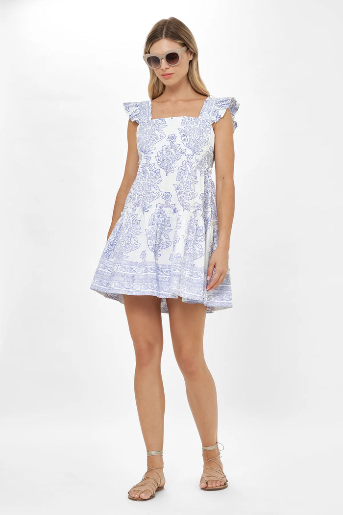 Oliphant Smocked Square Mini Dress