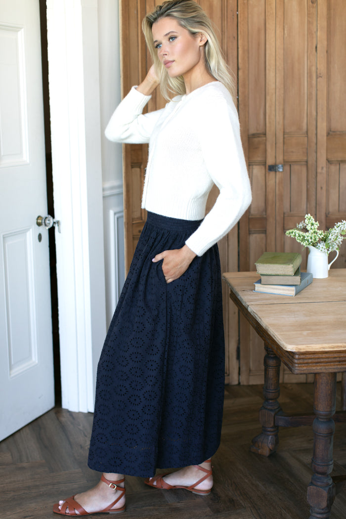 Emerson Fry Wide Hem Eyelet Skirt