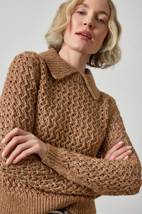 Lilla P Textured Polo Sweater