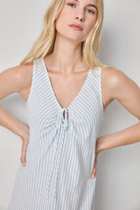 Lilla P Striped Keyhole Midi Dress