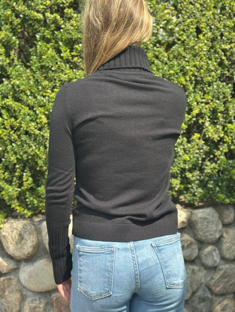 Kinross Cashmere Chunky Trim Turtleneck