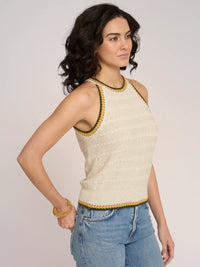 Autumn Cashmere Halter Top Stitch Borders