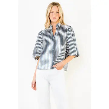 THML Stripe Button Down Top