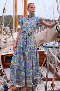 Oliphant Ruffle Collar Button Maxi Dress