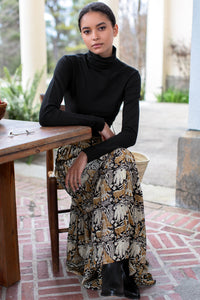 Emerson Fry Shirred Story Print Skirt
