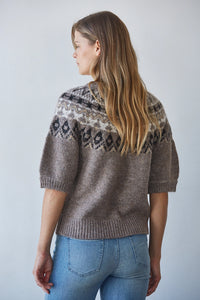 By Together Short Sleeve Fair Isle Sweater