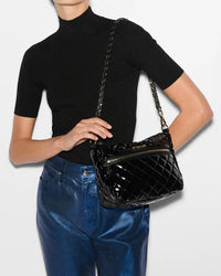 MZ Wallace Crosby Ella Crossbody Black Lacquer