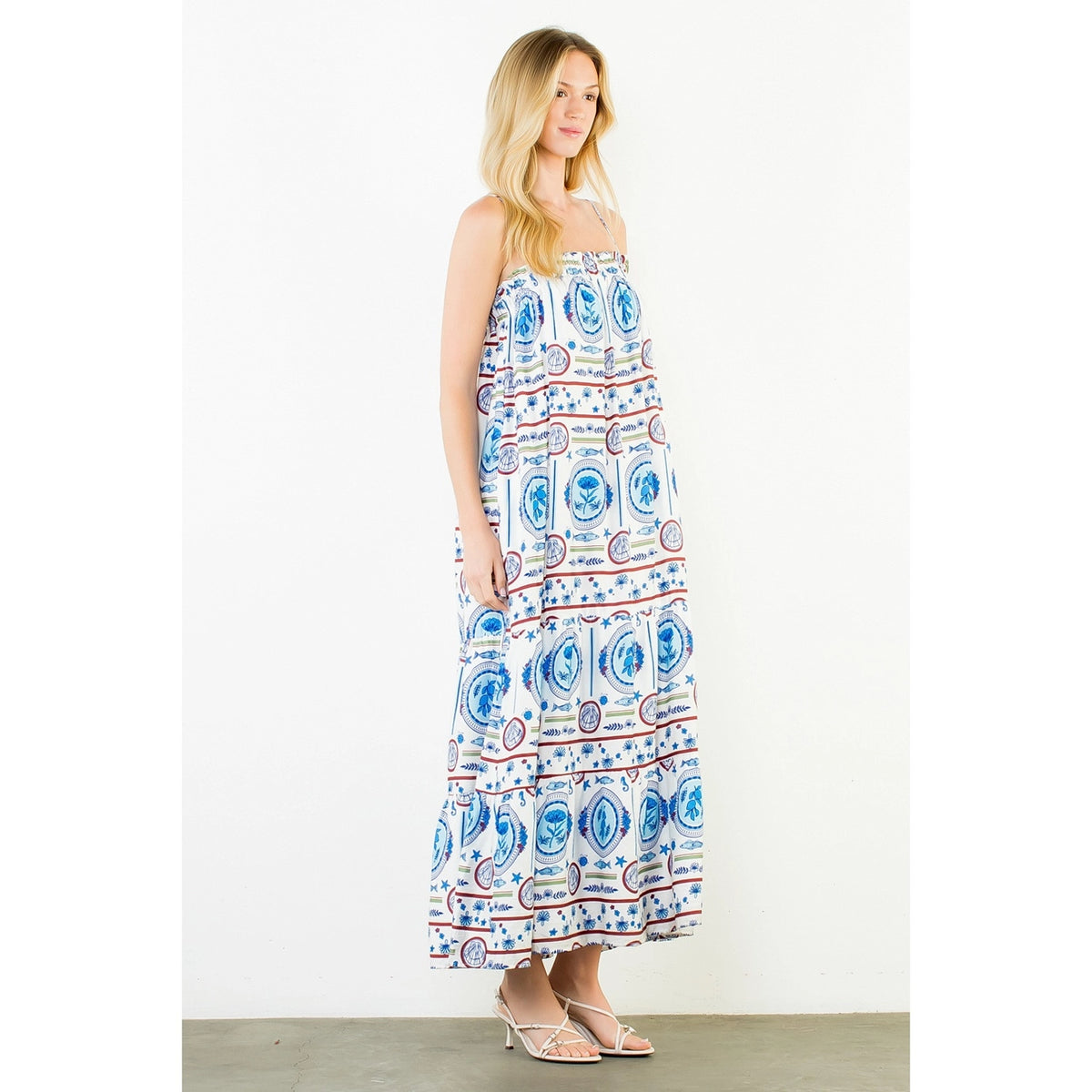 THML Sea Print Maxi Dress