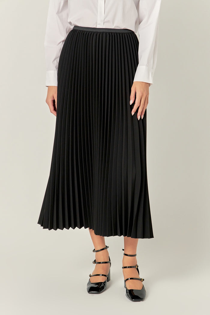 English Factory Pleated Midi Skirt