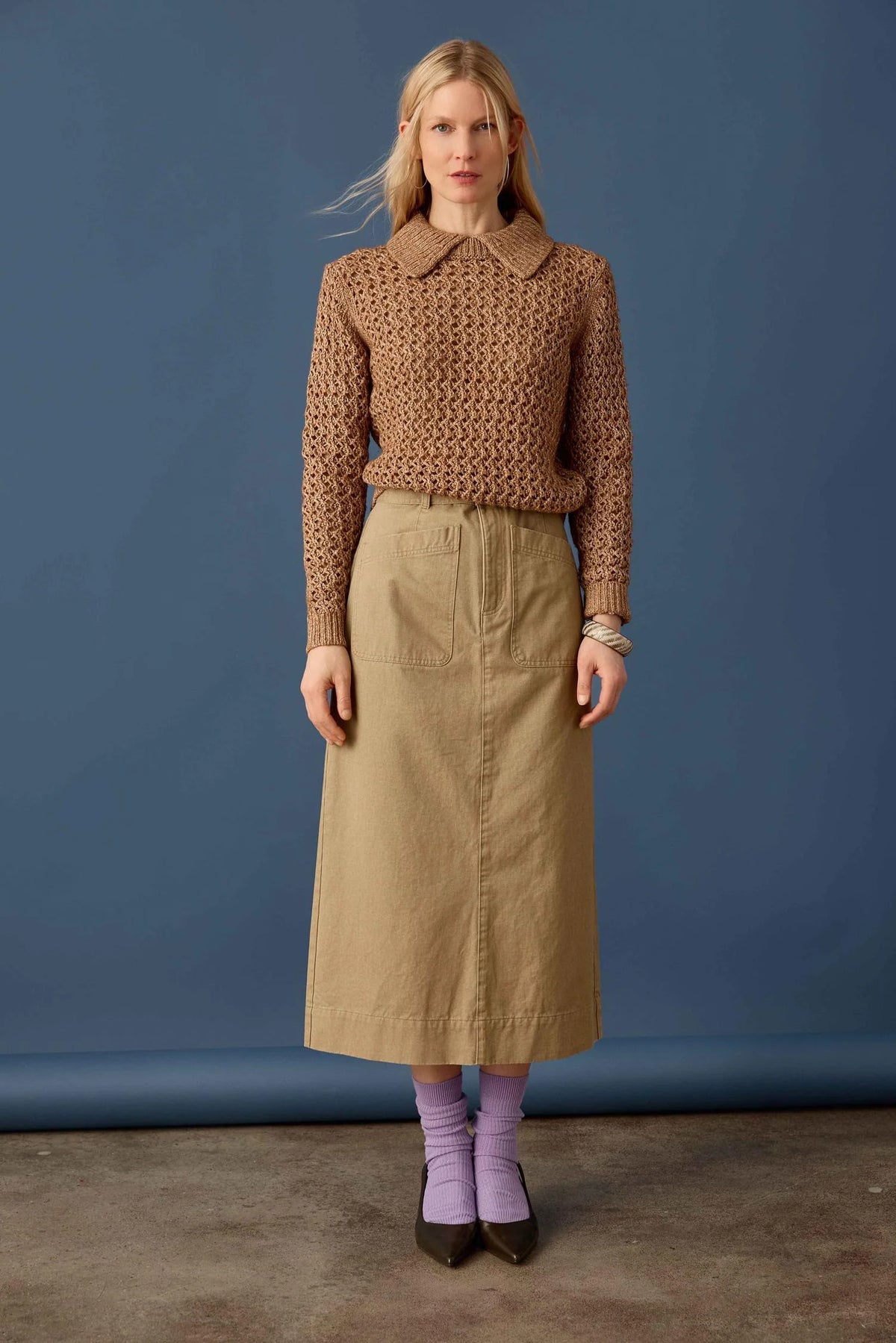 Lilla P Textured Polo Sweater