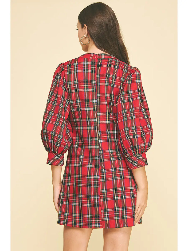 Pinch Plaid Mini Dress