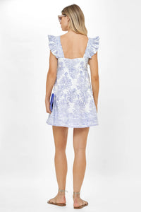Oliphant Smocked Square Mini Dress