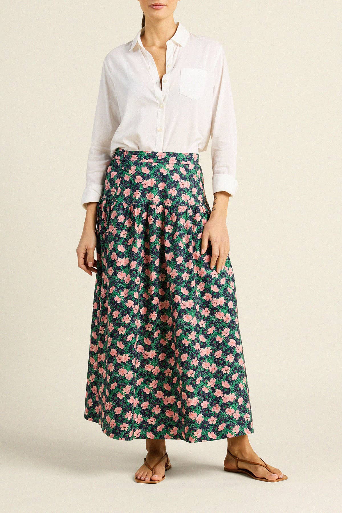 Trovata Birds of Paradis Lydia Floral Print Skirt