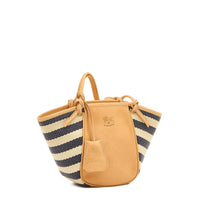 Il Bisonte Blue White Raffia Crossbody