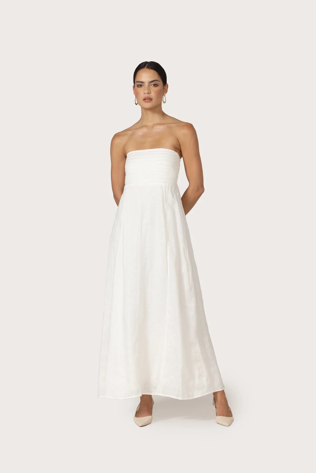 Lusana Talia Linen Maxi Dress