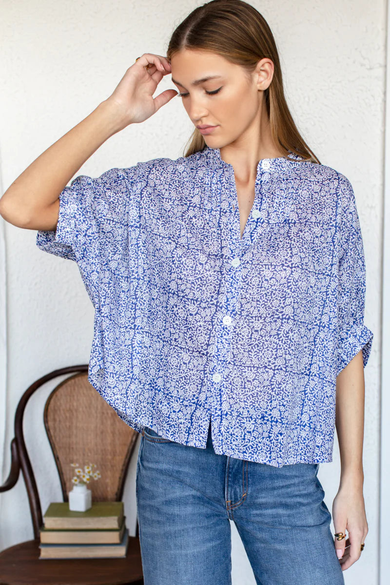 Emerson Fry Mandarin Collar Top