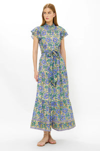 Oliphant Ruffle Collar Button Maxi Dress