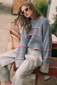 Miou Muse Stripe Crew Sweater