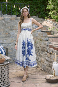 Moon River Floral Detail Midi Dress