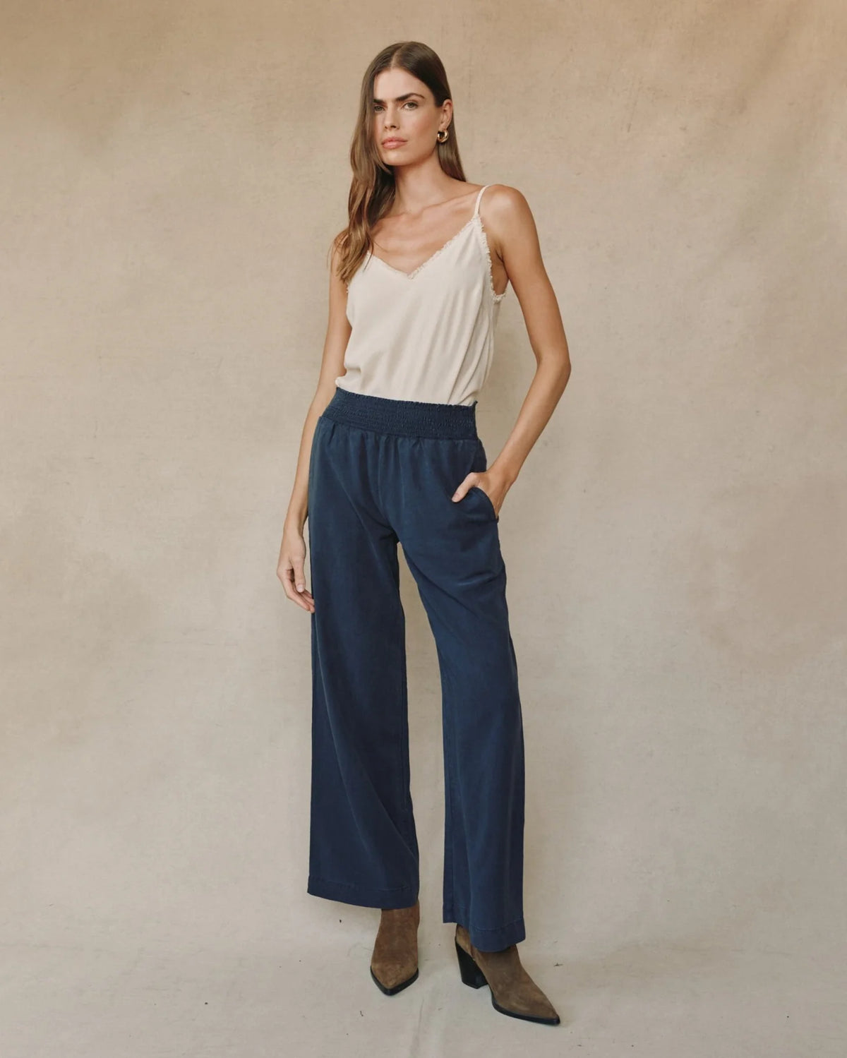 Bella Dahl Smocked Waist Wide Leg Pant