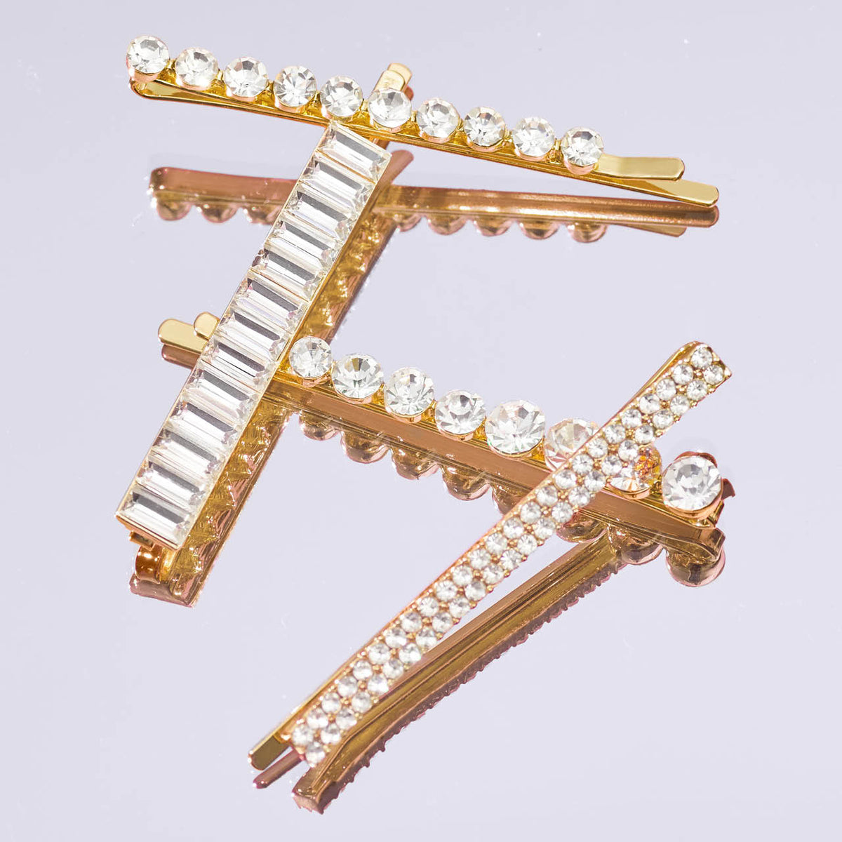 Kitsch Metal Rhinestone Bobby Pins