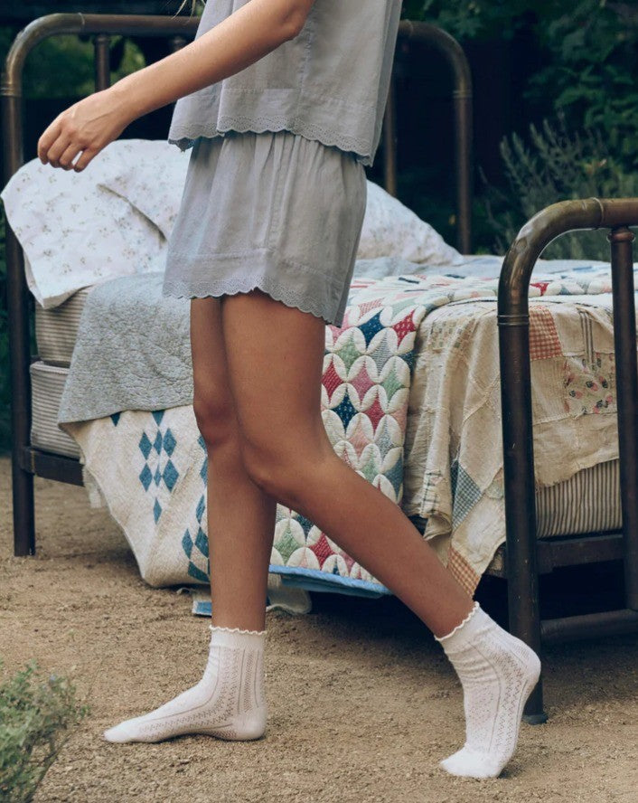 The Great Eyelet Tap Short Washed Rose