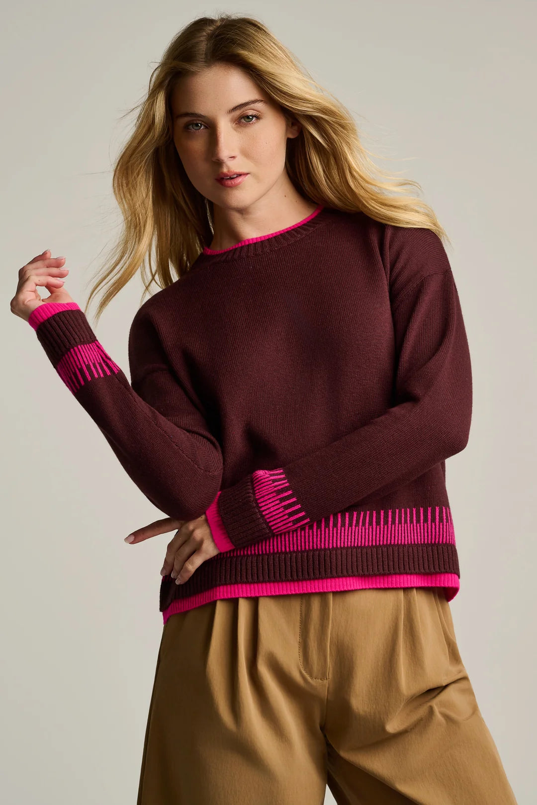 Lisa Todd Point Taken Contrast Crew Sweater
