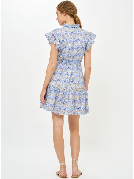 Oliphant Ruffle Collar Button Floral Mini Dress