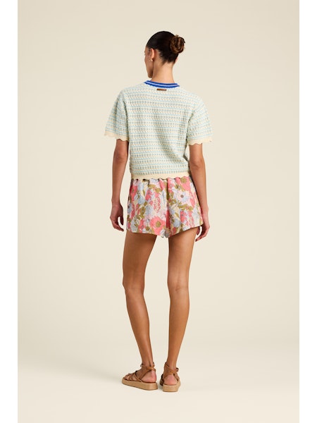 Trovata Birds of Paradis Jules Aqua Stripe Sweater
