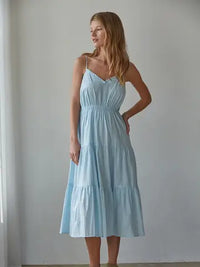 By Together V-Neck Tiered Midi Dress