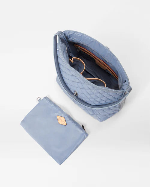 MZ Wallace Small Astor Hobo Stone Blue