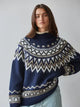 Navy Taupe Fair Isle