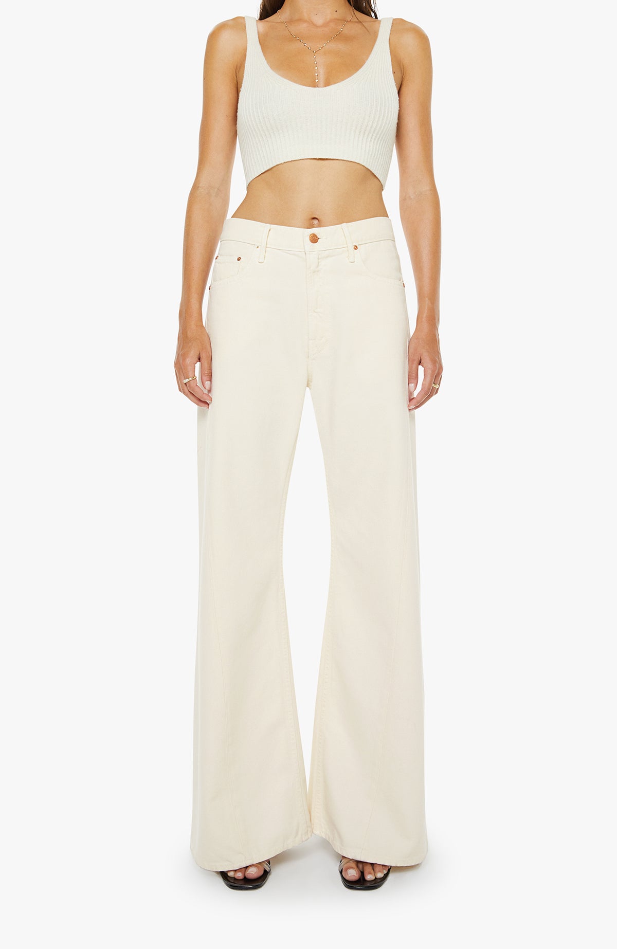 Mother Denim The Lemon Twist Sneak Natural Jeans