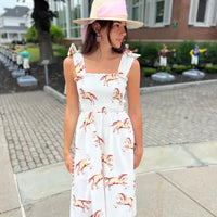 Kathleen Maeve Emma Bow Horse Print Maxi Dress