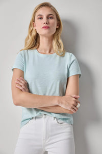 Lilla P Short Sleeve Back Seam Crew Seabreeze