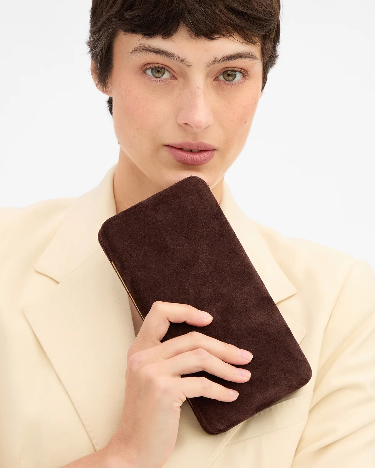 Clare V Le Tabac Suede Clutch
