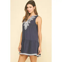 Pinch Embroidered Mini Dress