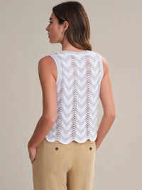 525 America Kayla Chevron Scalloped Tank