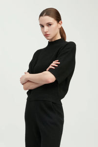 Common Knit Half Sleeve Mockneck Sweater