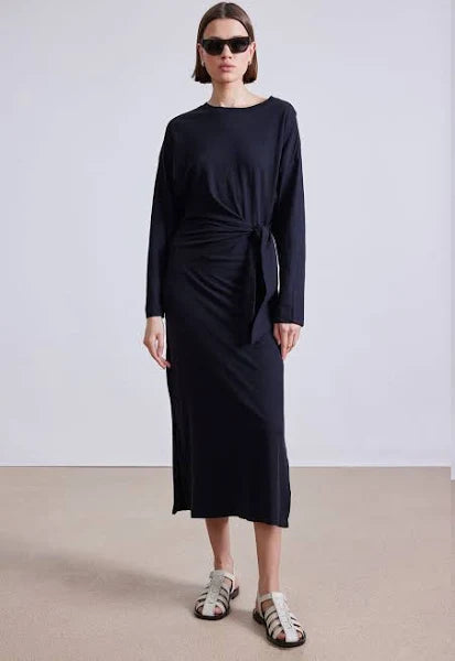 Apiece Apart Long Sleeve Vanina Cinched Waist Dress-Final Clearance