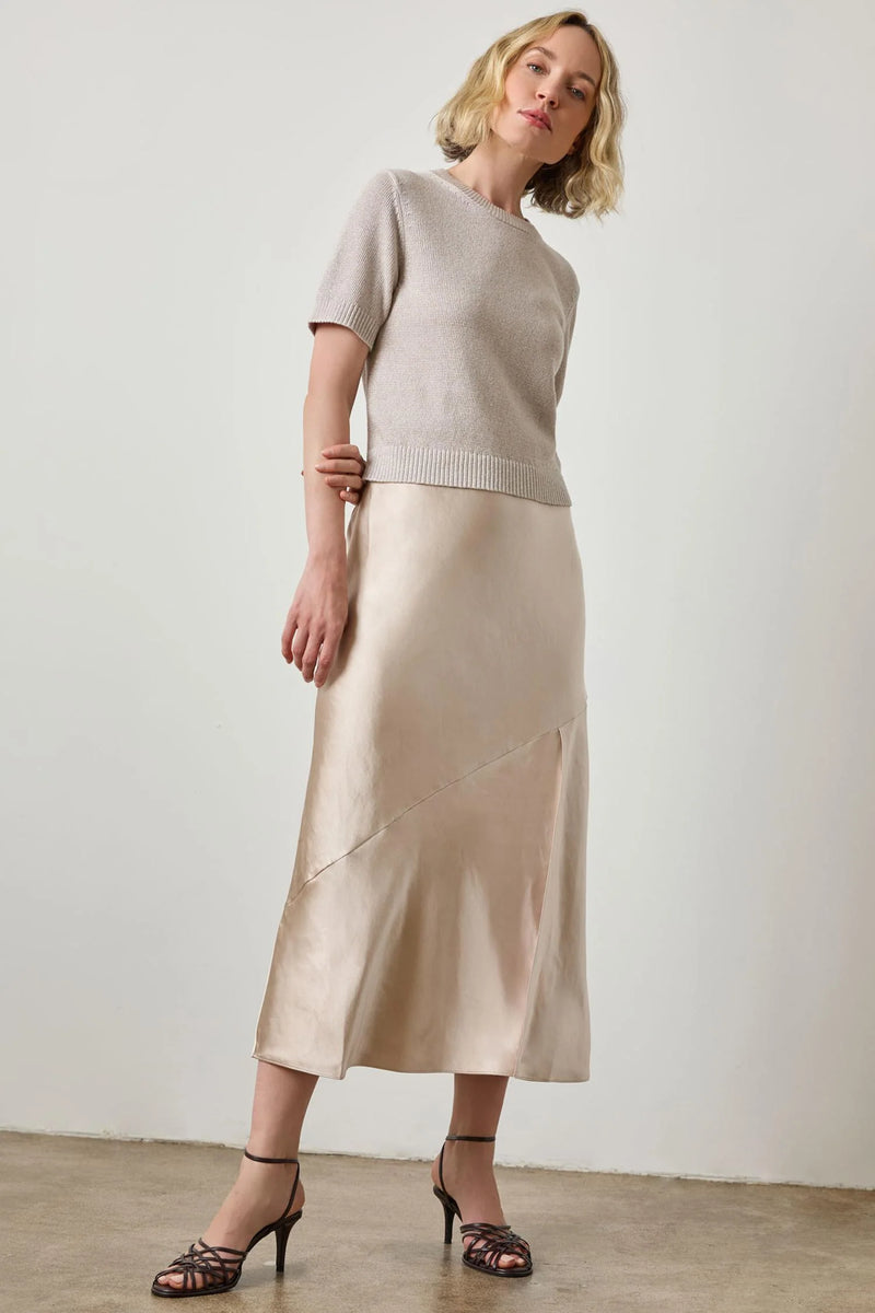 Lilla P Cotton Cashmere Short Sleeve Sparkle Sweater