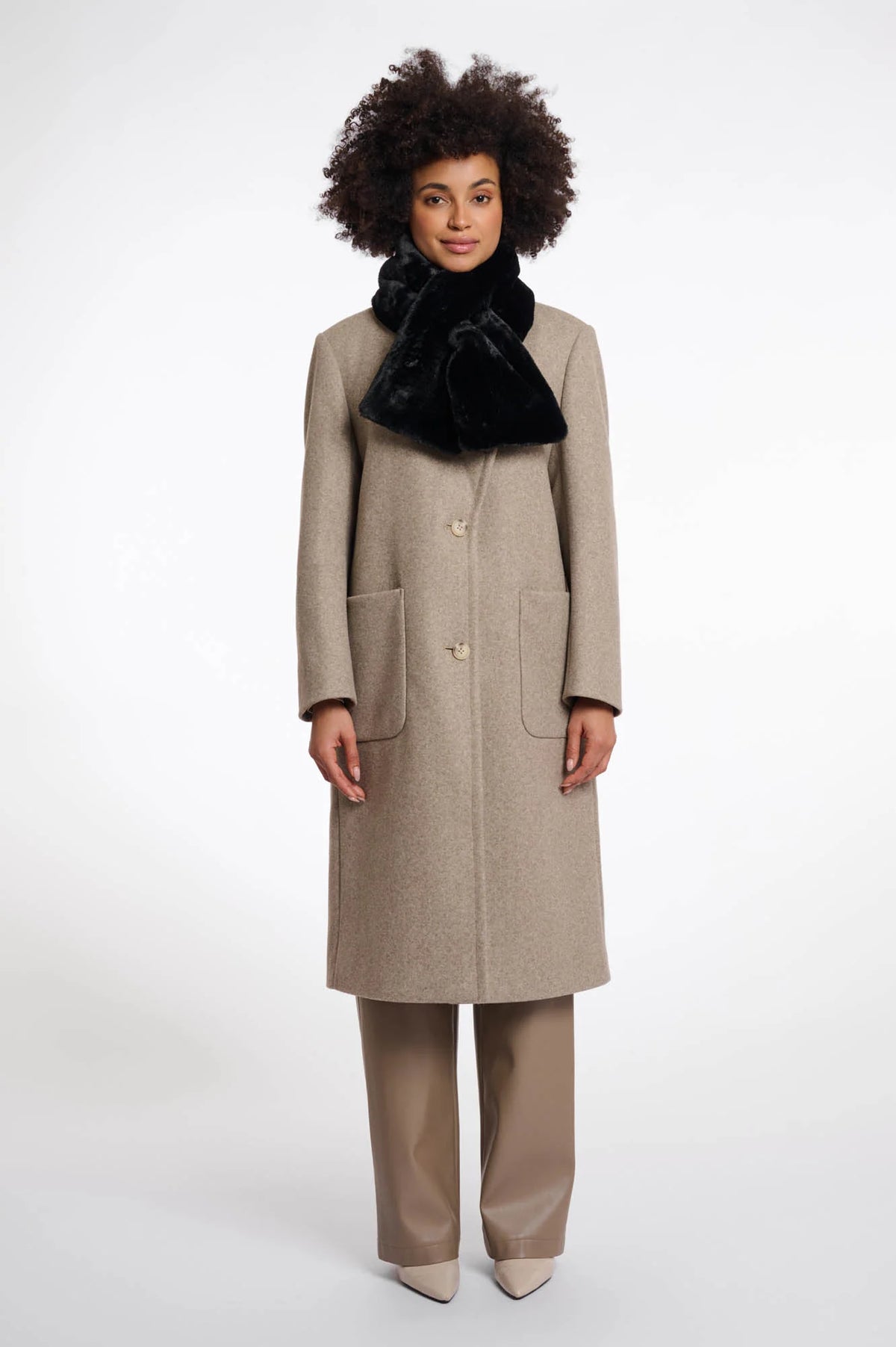 Rino & Pelle Stip Faux Fur Scarf