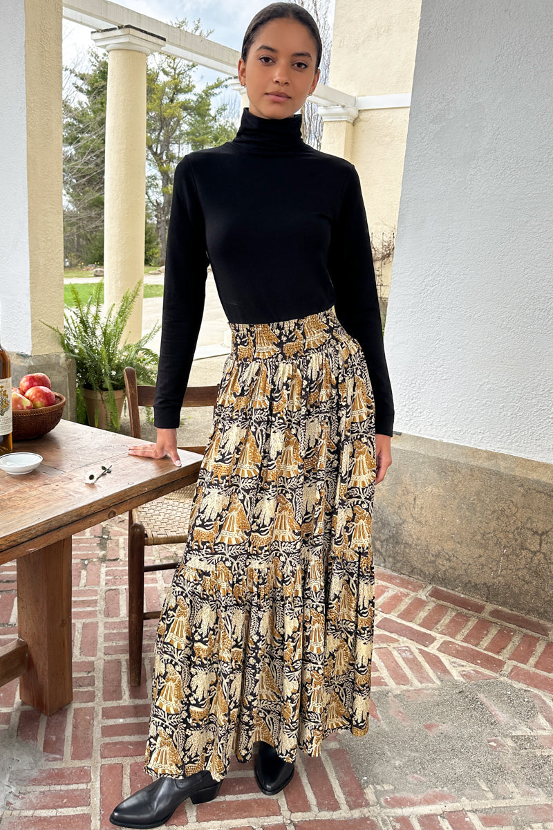 Emerson Fry Shirred Story Print Skirt