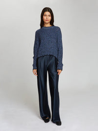 Autumn Cashmere Tipped Ladder Stitch Crew