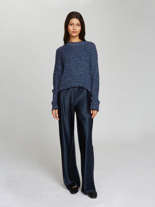 Autumn Cashmere Tipped Ladder Stitch Crew