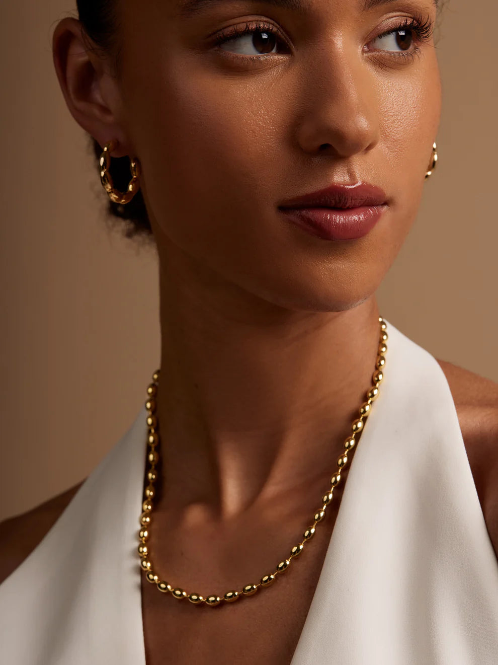 RHO Jewelry Beaded Chunky Hoop Earring