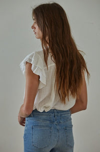 By Together Cotton Linen V-Neck Top